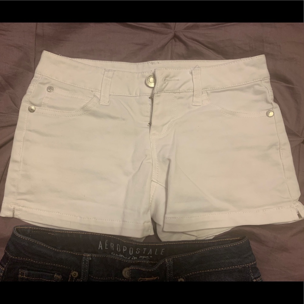 White denim shorts